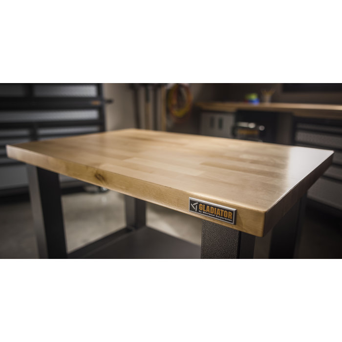 Gladiator GearTrack Gladiator® 6' Adjustable Height Hardwood Workbench